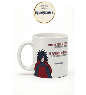 Uchiha Madara Baskılı Seramik Hediye Kupa Bardak Kişiye Özel Kişiselleştirilebilir Anime