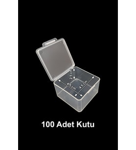 Şeffaf Plastik Küçük Kutular 4,5x4,5x2,5 cm, 100 adet