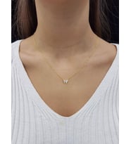 Kelebek Zirkon Taşlı 18K Altın Kaplama Kolye (Karışık)