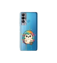 Tecno Pova Neo ile Uyumlu Splash Kirpi Tasarımlı Şeffaf Silikon Kılıf