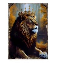 Karizma Tablo Orman Kralı Aslan Dekoratif ahşap Tablo 35cm X50cm