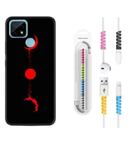 Realme C11 C21 C21Y C25Y C11 2021 Kılıf Kablo Koruma Spiral Silikon Red Moon 1710