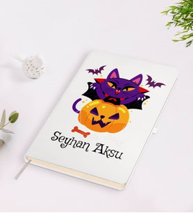 BK Gift Kişiye Özel Happy Halloween Tasarımlı Beyaz Defter-13