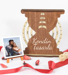 Kendin Tasarla Masaüstü Ahşap Takvim & Fotoğraflı Şövalye