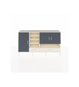 Arges Konsol 8 Raflı 2 Çekmeceli 3 Kapaklı 176x30x99 Aytaşı-Antrasit/Aytaşı