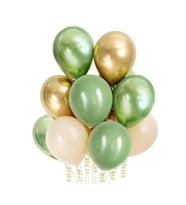 Retro Beyaz, Metalik Yeşil, Gold Krom, Küf Yeşili 12''Latex Balon 10 Adet