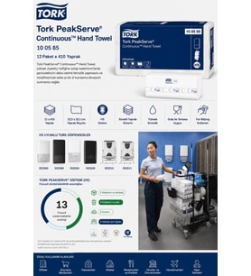 Tork 100585 Peakserve Havlu 12 Paket x 410 Yaprak