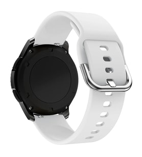 Samsung Galaxy Watch 3 Gear S3 Kordon 45mm 46mm Kordon Silikon Bileklik Kopçaklı (Beyaz)