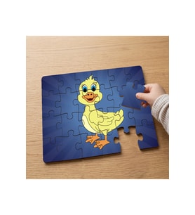 Gülen Sarı Civciv Tasarımlı 24 Parça Ahşap Çocuk Puzzle MPK0551