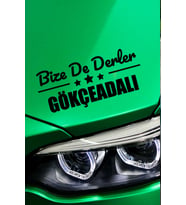 Çanakkale Gökçeada Siyah Araç Sticker  Çanakkale Bize De Derler  Gökçeadalı 40x15 cm Oto Sticker