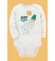 Organik Baskılı Pamuklu Unisex Bebek Body UZUNKOLE61