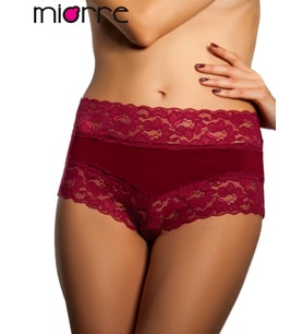 Dantelli Yüksek Bel Külot (Bordo)