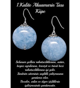 Sertifikalı Akuamarin Taşı Doğal Taş Küpe - 1.kalite (Çok Renkli)