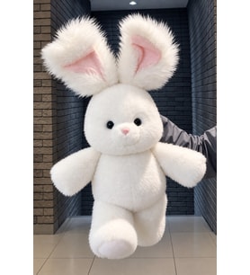 Sevimli koşan tavşan peluş 50 cm büyük boy elde salayınca koşan peluş