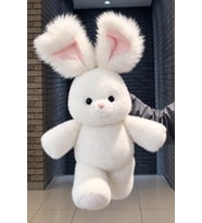 Sevimli koşan tavşan peluş 50 cm büyük boy elde salayınca koşan peluş