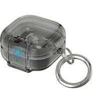 Samsung Galaxy Buds4 Pro/Buds 4 için Kılıf [Güvenlik Kilit Tasarımlı] Transparent-Lock Kulaklık Kılıfı Sararmaya Dayanıklı Taşıma Askılı TPU Koruyucu Samsung Buds 4 Pro Kılıf (Şeffaf-Siyah)