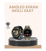 Mey İthalat® Amoled Ekran Akıllı Saat Uyku Nabız Adım Ölçer Su Geçirmez