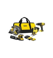 Stanley Marangoz Seti (MATKAP DEKUPAJ ZIMPARA DAİRE TESTERE) 1x4.0ah 1x2.0ah Sfmck412mds-qw (Sarı)
