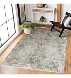 Krem Renkli Modern Soyut Desenli Kaymaz Tabanlı Yıkanabilir Salon Halısı Dijital Baskı Model