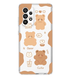 Samsung Galaxy A73 Uyumlu Cute Bear Tasarımlı Şeffaf Telefon Kılıfı