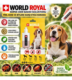 World Royal Köpek Derisi Bakım Solüsyonu, Tüm Köpek Cinsleri İçin, Kolay Uygulama
