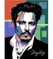 Johny Depp Sayılarla Boyama Seti 50x65 cm (Tuvale Gerili)