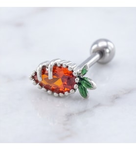 FerizZ 316L Çelik Zirkon Taşlı Havuç Şekilli Piercing PRC-174