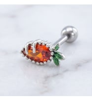 FerizZ 316L Çelik Zirkon Taşlı Havuç Şekilli Piercing PRC-174