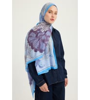 Schaless Mercan Bahçesi - Turuncu - Efilia Desenli Şal - 70x190 Cm (Lila)