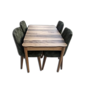 Masa 12507 KÜTÜK DESEN Tk Model Kayın RETRO AYAK ceviz Dilimli kapiton sandalye
