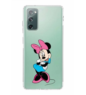 Samsung Galaxy S20 FE  Kamera Korumalı Kapak Minnie Mouse Tasarımlı  Şeffaf  Kılıf