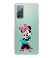Samsung Galaxy S20 FE  Kamera Korumalı Kapak Minnie Mouse Tasarımlı  Şeffaf  Kılıf