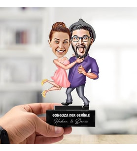 Kişiye Özel Aşk Bize Benzer Sevgiliye Hediye Karikatürlü Biblo