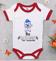 BK Kids Işıltılı Hayatı Ben Seçmedim Tasarımlı Kırmızı Bebek Body Zıbın-1