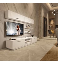 Decoraktiv Eko 5B Slm Dvd Tv Ünitesi Tv Sehpası - Parlak Beyaz (Beyaz)
