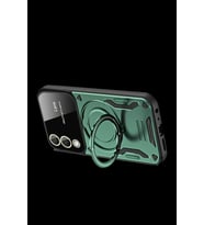 Pilelistore   Samsung Galaxy S25 Edge Kılıf Joy Lens Standlı Kapak - Koyu Yeşil