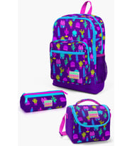 Coral High Kids Mor Pembe Kaktüs Desenli 3’lü Okul Çanta Seti SET0123108