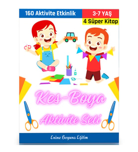 Okul Öncesi KES BOYA Aktivite Seti (4 Süper Kitap)