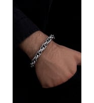 Erkek Çelik Bileklik - Sarmal Model Çelik Bileklik 6874652134534 (Beyaz)