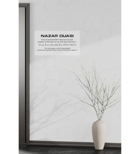 Nazar Duası Arapça Türkçe Şeffaf Etiket 7x15 cm