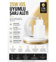 20W Hızlı Şarj Adaptörü ve Kablo Seti Beyaz Tasarım