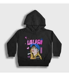 Presmono Unisex Çocuk Siyah Lalisa Lisa Blackpink K Pop Kapüşonlu Sweatshirt 440630tt