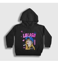 Presmono Unisex Çocuk Siyah Lalisa Lisa Blackpink K Pop Kapüşonlu Sweatshirt 440630tt