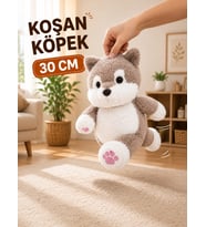Kafasından tutup sallayınca koşan 30 cm peluş inek, köpek ve kuzu sevimli peluşlar koşan inek