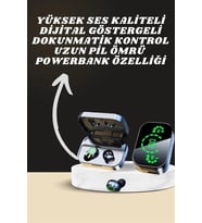 7 Kordonlu Akıllı Saat Aynalı Bluetooth Kulaklık Dijital Göstergeli