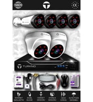 TURKNO 6 Kameralı Galia 2 İç Kamera Set 250 GB HDD Full HD Gece Görüşlü Güvenlik Kamerası Sistemi