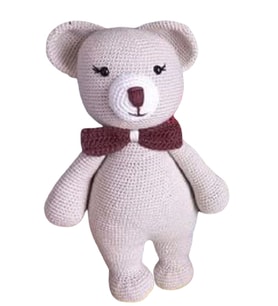 Kapşonlu Koca Ayı Boss Amigurumi Organik Oyuncak