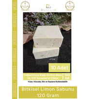 Lüks %100 Doğal Güzel Kokulu El Yüz Saç Vücut Cilt Orijinal Bitkisel Limon Sabunu 120G - 10 Adet