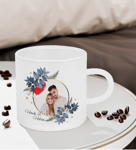 BK Gift Kişiye Özel Fotoğraflı Buzlu Cam Türk Kahvesi Fincanı-1, Sevgiliye Hediye, Arkadaşa Hediye, Anneye Hediye, Ofis Hediyesi
