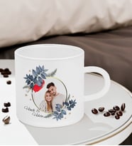BK Gift Kişiye Özel Fotoğraflı Buzlu Cam Türk Kahvesi Fincanı-1, Sevgiliye Hediye, Arkadaşa Hediye, Anneye Hediye, Ofis Hediyesi